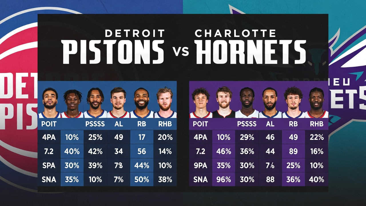 Detroit Pistons vs Charlotte Hornets Match Player Stats