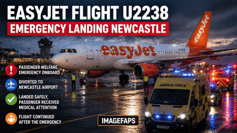 easyJet Flight U2238 emergency landing Newcastle showing aircraft diversion and safe landing scenario