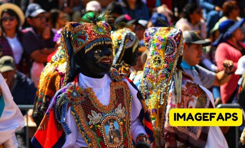 Ciulioneros cultural tradition with historical clothing, community celebration, music, and heritage atmosphere in realistic style