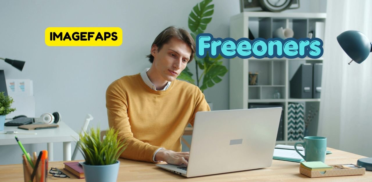 Freeoners digital creator working remotely with laptop, social media branding, online content creation, freelance work, and modern creator economy lifestyle