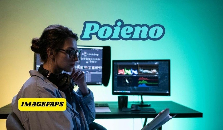 Poieno creative innovation concept with futuristic digital creativity and imagination