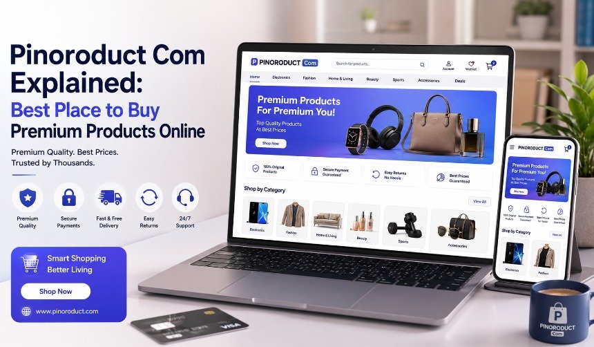 Customer browsing premium products on Pinoroduct Com official website using a laptop and smartphone for secure online shopping in 2026.