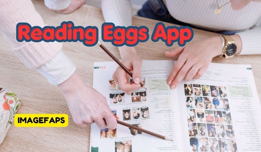 A child using the Reading Eggs app on a tablet while learning phonics, reading stories, and completing educational games at home.