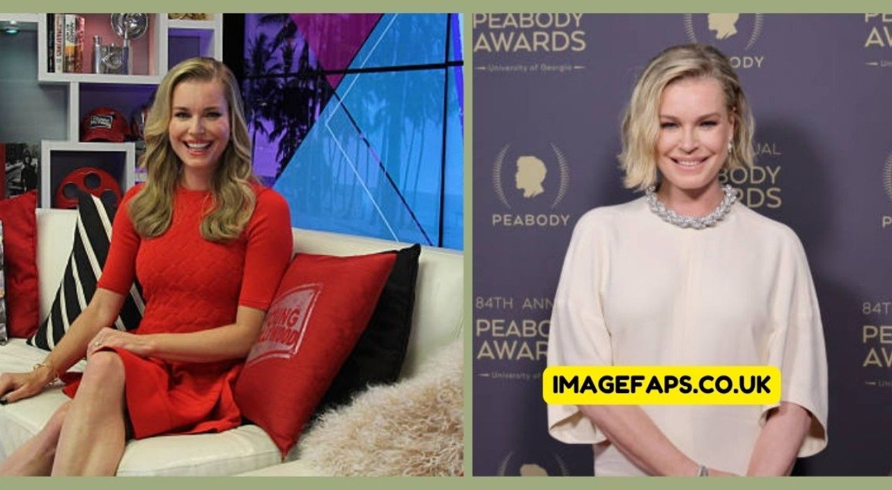 Rebecca Romijn smiling during a Hollywood red carpet event